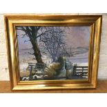 Crawford, winter landscape, oil, signed and dated '87 bottom right, (38cm x 48cm)