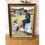 J Forbes, market scene Morelia, Mexico, oil, signed bottom right, inscription verso, (35cm x 24cm)