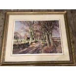 Patrick McIntosh, country path in winter, limited edition print 239/850, signed bottom right, (