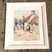Robert Russell MacNee, RGI, (1880-1952), The Farmyard, watercolour, signed and dated bottom