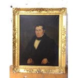 19thc School, half length portrait of gentleman, oil, a/f (90cm x 69cm)
