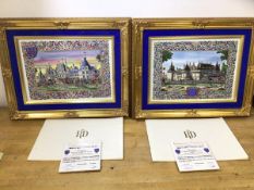 Two Royal Delft Porcelain UK Limited Edition plaques, one depicting Azay-Le-Rideau and Louis XIII