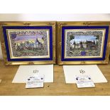 Two Royal Delft Porcelain UK Limited Edition plaques, one depicting Azay-Le-Rideau and Louis XIII