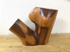 Linda Patterson, abstract sculpture, wood, signed and dated 2006 to base, paper label, (27cm h)