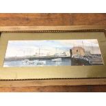 J Banks, Scottish Harbour scene, watercolour, signed left and dated, (12cm x 37cm)