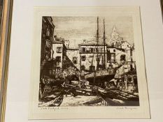 Lionel Barrymore (American 1878-1954), Little Boatyard Venice, etching, signed bottom right, paper