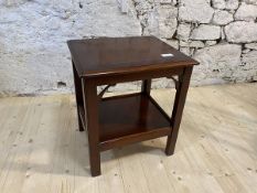 A Georgian inspired Bradley side table, the cross banded inlaid top with moulded edge over pierced
