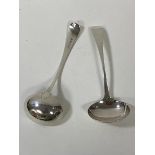 A pair of silver ladles, both with markers mark TH, London 1814, measure 17cm, combined weight of 94