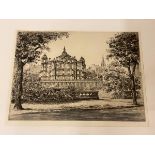 The Bank of Scotland, etching, signed bottom right, (31cm x 39cm)