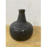 An 18thc onion bottle of diminutive size, chips to rim, (13cm high)