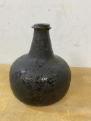 An 18thc onion bottle of diminutive size, chips to rim, (13cm high)