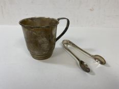 A silver christening mug inscribed Alison, Birmingham 1922
