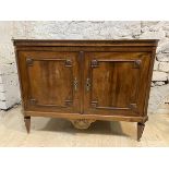 A 19thc metamorphic mahogany side cabinet, the cross-banded fold up top reveals secret bar with