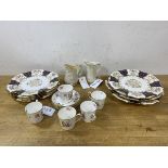 A mixed lot of china including a Belleek milk jug with Bacchus to either side, measures 10cm high, a