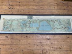 A modern reproduction print of an April 20th 1871 map of Central Park New York City, (182cm x 44cm)