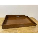 An early 20thc oak butler's tray with pierced handles to sides, (9cm x 71cm x 45cm )