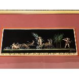 M Cirilio, Cherubs on chariots pulled by deer, watercolour, signed bottom right, (11cm x 27cm)