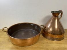 A two gallon copper flagon stamped ER to interior