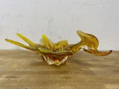 A Murano glass style dish / ash tray of bird form a/f,