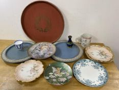 A mixed lot of china including Limoges, Heinrich, Villeroy and Boch, a German Fairy plate, a Chinese