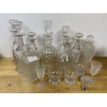 A group of decanters,