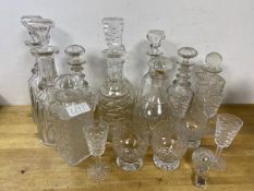 A group of decanters,