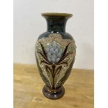 An early 20thc Royal Doulton china baluster shaped vase, (31cm high)