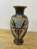 An early 20thc Royal Doulton china baluster shaped vase, (31cm high)