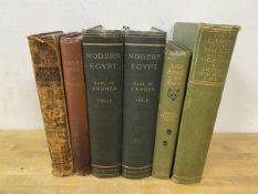 A collection of books including Modern Egypt by the Earl of Cromer, vol I and II, Wild Animals I