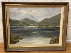 Fenwick Pattison, Coniston Water and Fowls, oil on canvas, signed bottom left and dated 1982,