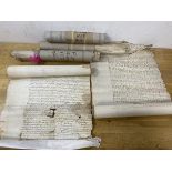 A collection of four 17thc documents, one marked Drummond Bond 1637, one marked Dr Sibbald 1652,