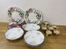 A mixed lot of china including a set of six Haviland & Co, Limoges plates, for C Jenner Edinburgh,