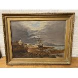 A Victorian School harbour scene, oil, (42cm x 60cm)