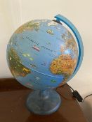 An Italian child's illuminated terrestrial globe, label to base TECNODIDATTICA