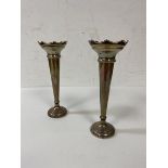 A pair of silver bud vases, Birmingham, each measures 13cm high