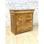 A Victorian style satinwood chest fitted with cushion frieze drawer over three graduated drawers,