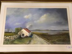 Jan Bates, The Bothy Sutherland, pastel and gouache, (40cm x 67cm)