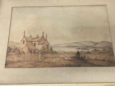 Scottish School, landscape with cottage, watercolour, (15cm x 22cm), framed
