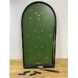 An early 20thc bagatelle complete with ball bearings and a playing stick (76cm x 39cm)