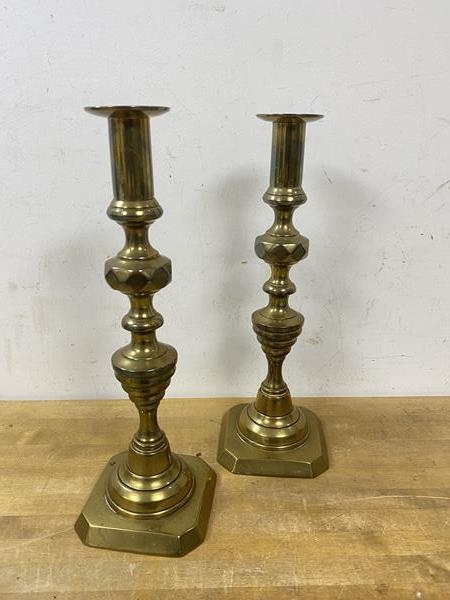 Two brass candlesticks