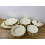 A 1930's/40's Wedgwood china part dinner service with dinner plates, measure 24cm diameter, rim