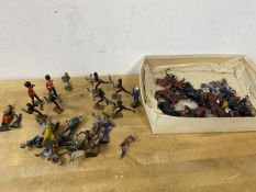 Vintage tin soldiers including redcoats, Calvary, African warriors (a lot)
