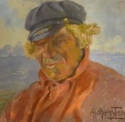 Adolf Hohenstein (Russian/German 1854-1928), Portrait of a Seafarer, signed lower right, pastel,