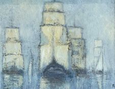•Geoffrey Roper (Scottish, 1942-2020), Tall Ships, Forth, monogrammed lower right, signed and titled