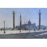 George Sherwood Hunter (1846-1919), A View from the Piazzetta, Venice, signed lower right and