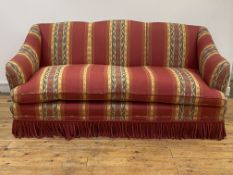 Whytock and Reid, an upholstered three seat sofa, the undulating back and down swept arms