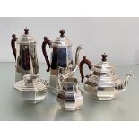A handsome five piece silver tea and coffee service, William Comyns & Sons Ltd, London, 1974, in the
