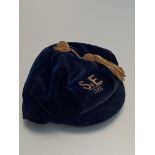 A Scotland v. England International football cap for 1928, in dark blue velvet with embroidered "SvE