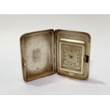 A Crusader silver travelling or purse watch, Adie Brothers, Birmingham 1937, the rectangular
