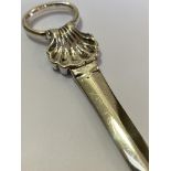 An early George III silver meat skewer, London 1764 (maker's mark indistinct), with shell-cast